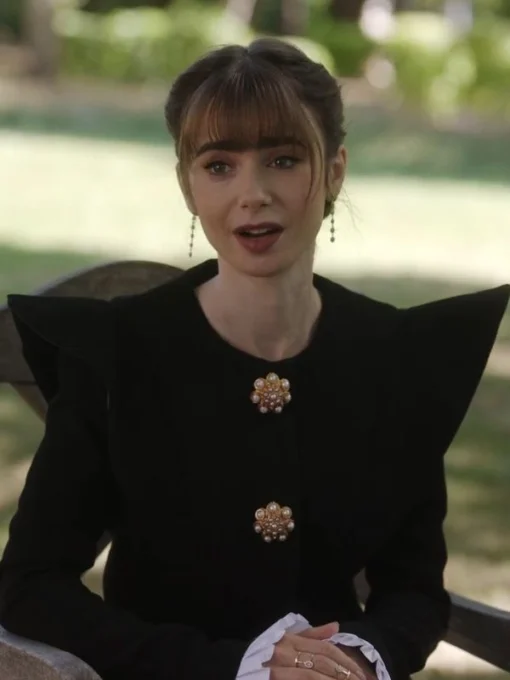 Emily In Paris S03 Lily Collins Top Black