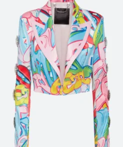 Emily In Paris S04 Ashley Park Graffiti Print Jacket