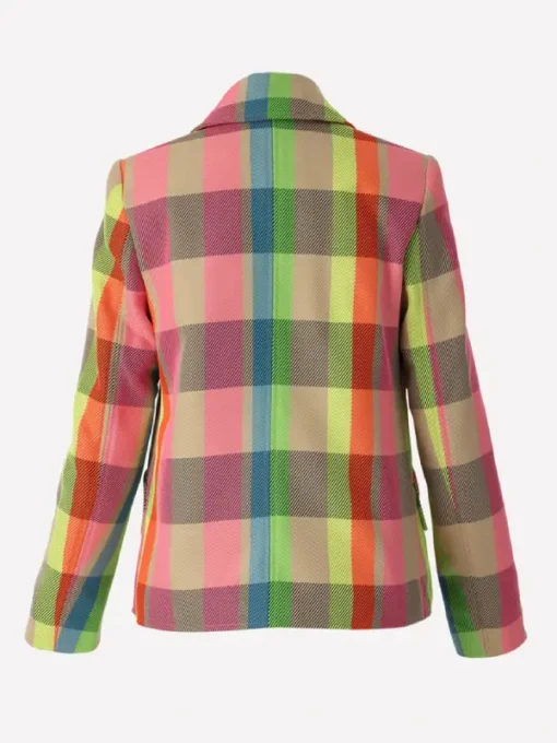 Emily In Paris S3 Lily Collins Multicolor Check Blazer