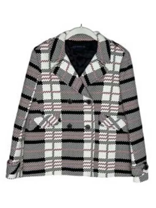 Emily In Paris S3 Lily Collins Wool Check Jacket