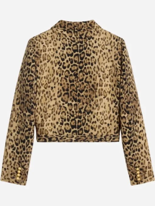 Emily In Paris S4 Camille Leopard Trucker Jacket