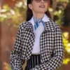 Emily In Paris S4 Lily Collins Black Plaid Jacket