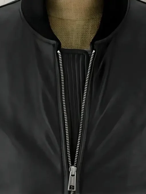 Eminem Black Leather Bomber Jacket