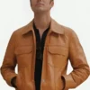 Gabriel Emily In Paris S03 Lucas Bravo Brown Leather Jacket