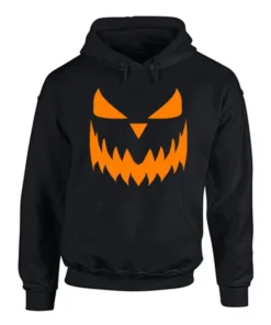 Halloween Pumpkin Black Face Hoodie