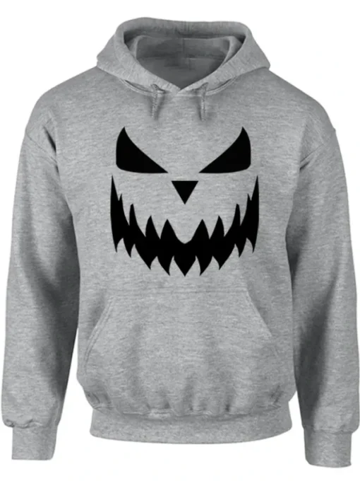 Halloween Pumpkin Grey Face Hoodie