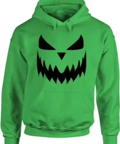 Halloween Pumpkin Kerry Green Face Hoodie