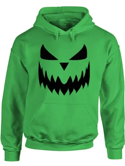 Halloween Pumpkin Kerry Green Face Hoodie