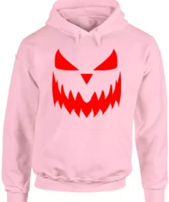 Halloween Pumpkin Light Pink Face Hoodie