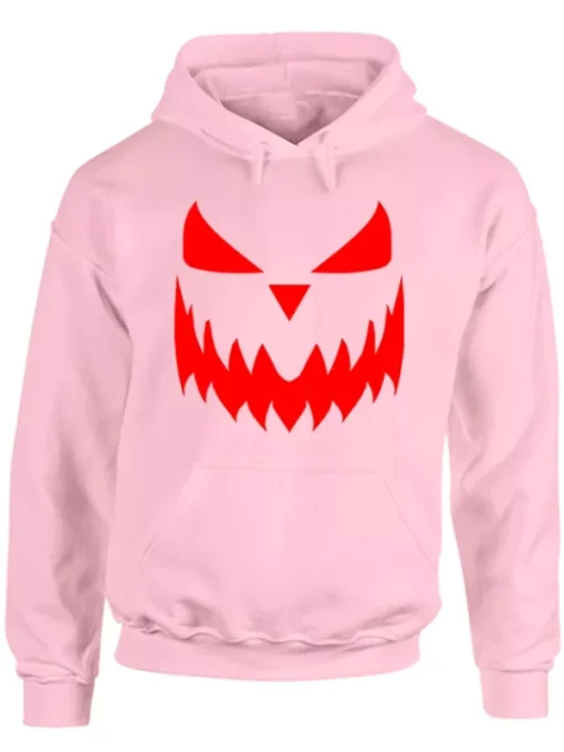 Halloween Pumpkin Light Pink Face Hoodie