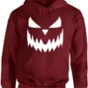 Halloween Pumpkin Maroon Face Hoodie