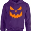 Halloween Pumpkin Purple Face Hoodie