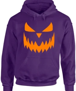 Halloween Pumpkin Purple Face Hoodie