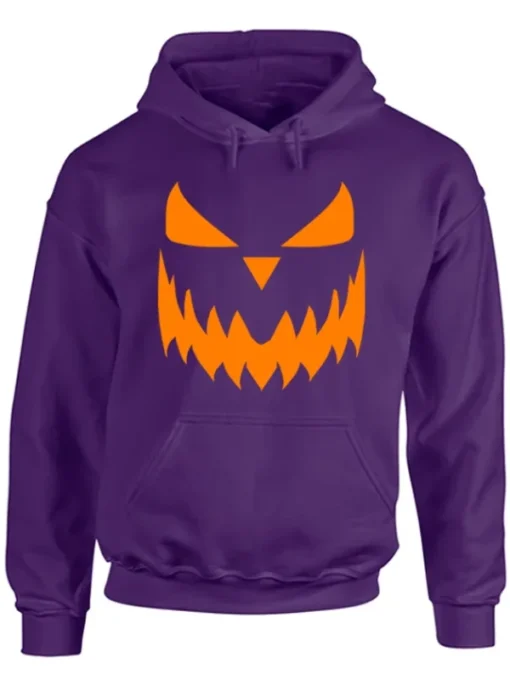 Halloween Pumpkin Purple Face Hoodie