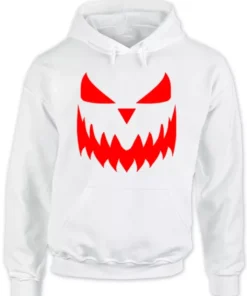 Halloween Pumpkin White Face Hoodie