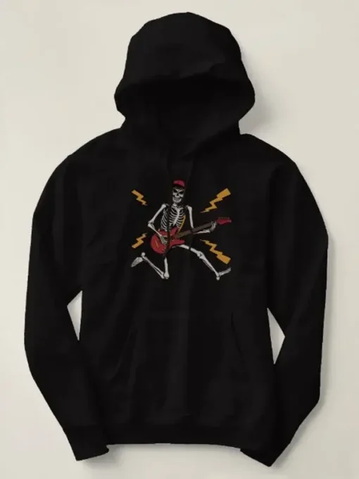 Halloween Skeleton Playing Guitar Hoodie