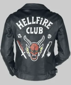 Hellfire Club Unisex Black Leather Jacket