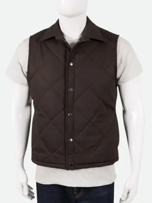 John Dutton Brown Quilted Yellowstone Vest