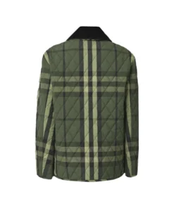 Kate Middleton Checked Quilted Green Jacket
