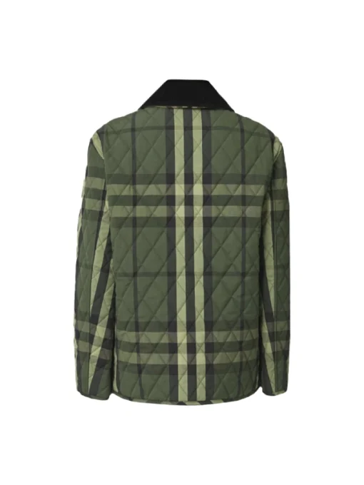 Kate Middleton Checked Quilted Green Jacket