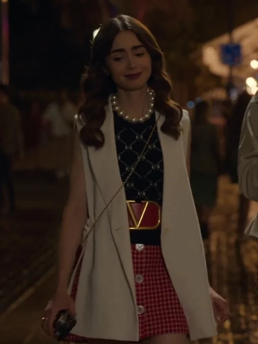 Lily Collins Emily In Paris Season 2 Vest