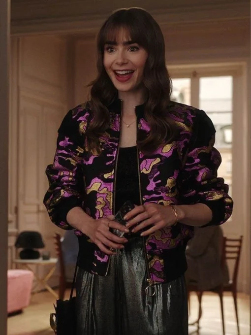 Lily Collins Emily In Paris Season 3 Bomber Jacket