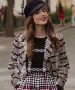 Lily Collins Emily In Paris Season 3 Wool Jacket
