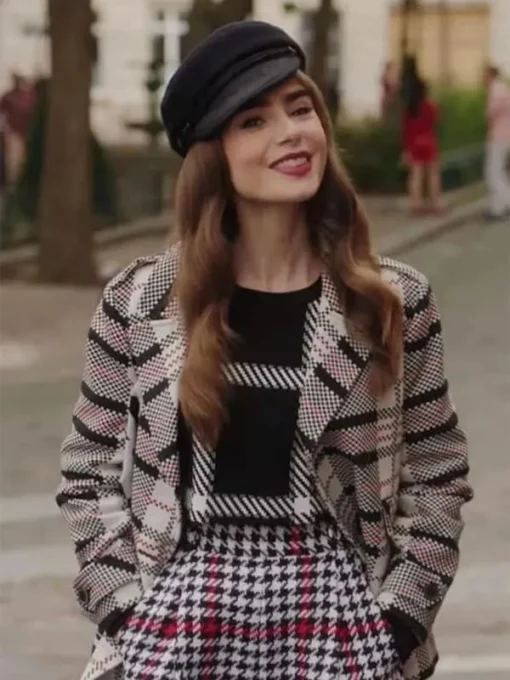 Lily Collins Emily In Paris Season 3 Wool Jacket