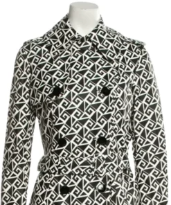 Lily Collins Geometric Coat