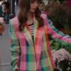 Lily Collins Multicolor Blazer