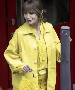 Lily Collins Yellow Jacket