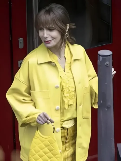 Lily Collins Yellow Jacket