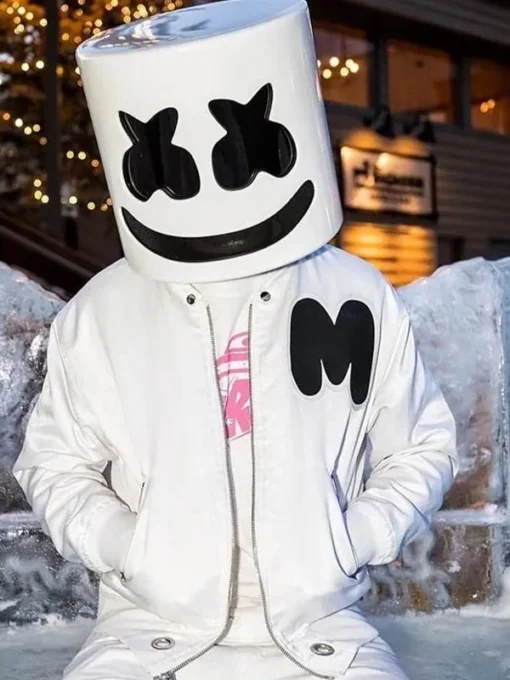 Marshmello White Bomber Jacket