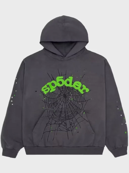 Sp5der Wait Web Hoodie Slate Grey