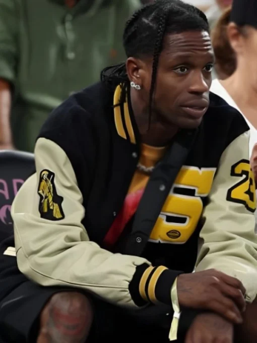 Travis Scott Paris Olympics 2024 Varsity Letterman Jacket