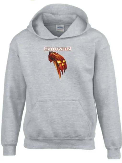 Trendy Halloween Scary Grey Hoodie