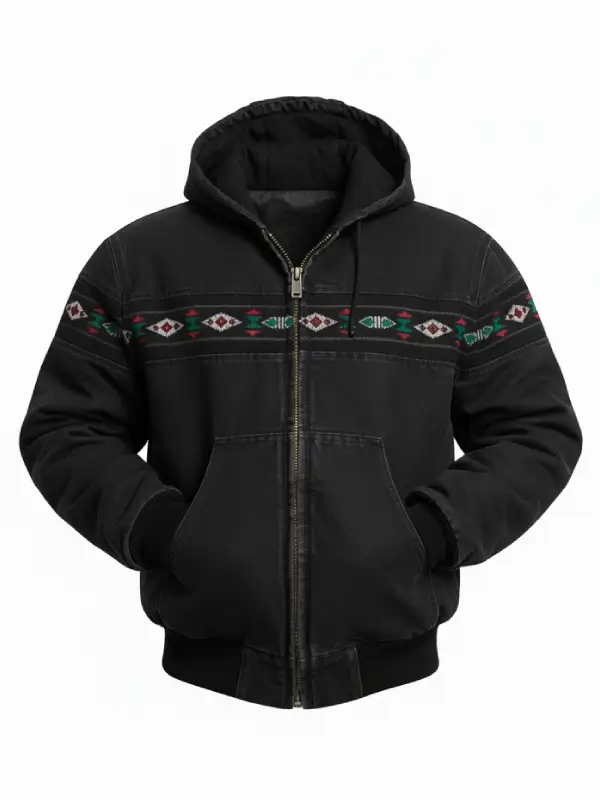 Vintage Aztec 90's Bomber Jackets With Hood