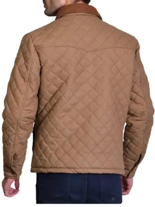 Yellowstone John Dutton Brown Quilted Jacket Back