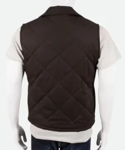 Yellowstone John Dutton Brown Quilted Vest Back