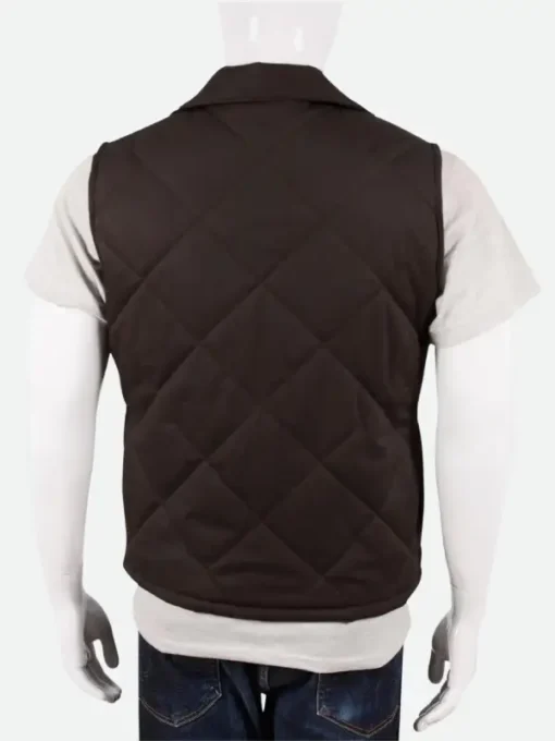 Yellowstone John Dutton Brown Quilted Vest Back