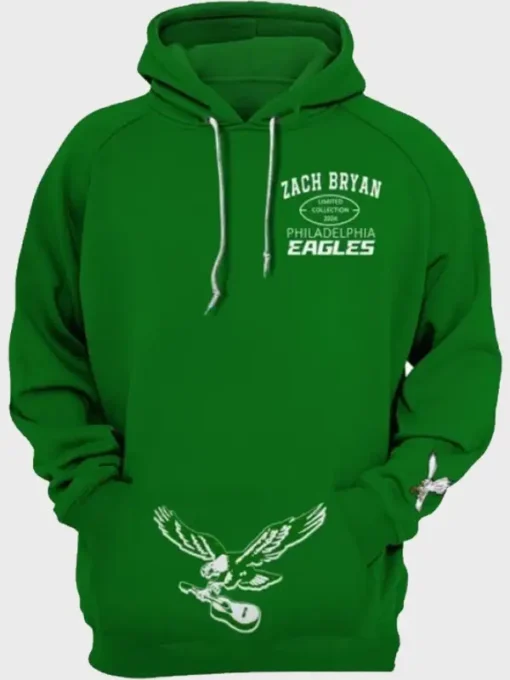 Zach Bryan Eagles Green 2024 Pullover Hoodie