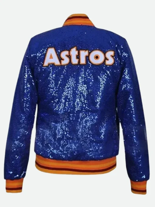 Astros Blue Sequin Jacket Back