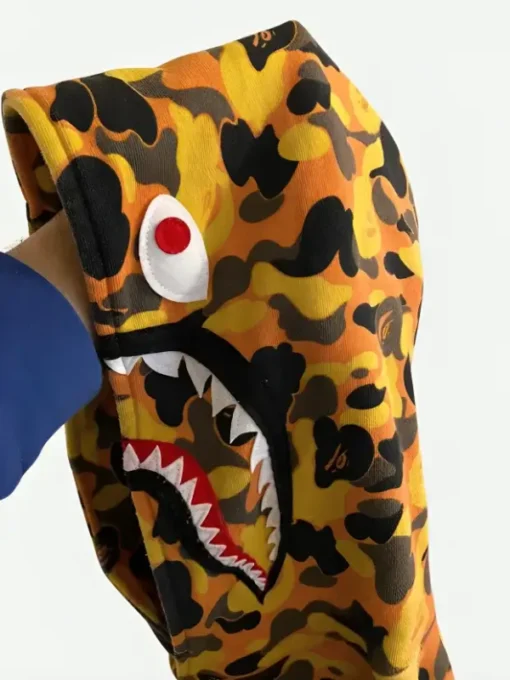 BAPE x XO Shark Pullover Hoodie Orange Detailing