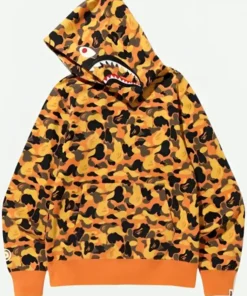 BAPE x XO Shark Pullover Orange Hoodie