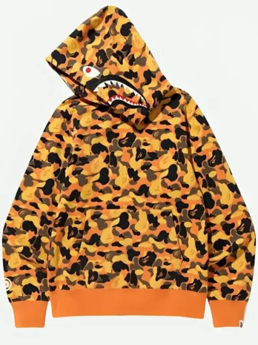 BAPE x XO Shark Pullover Orange Hoodie