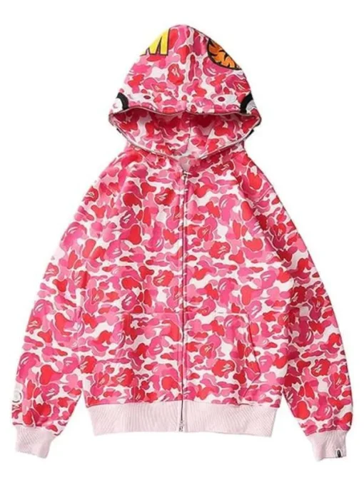 Bape Pink Shark Hoodie