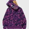 Camo Shark Purple Hoodie