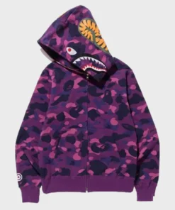 Camo Shark Purple Hoodie