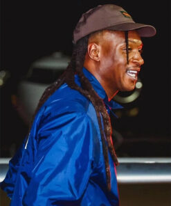 DeAndre Hopkins Celine Coach Satin Blue Jacket