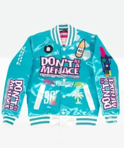 Dont Be a Menace Blue Varsity Jacket